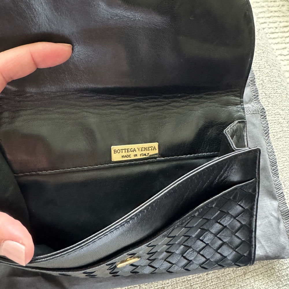 Vintage Bottega Veneta Classic Black Woven Clutch - Picture 3 of 5